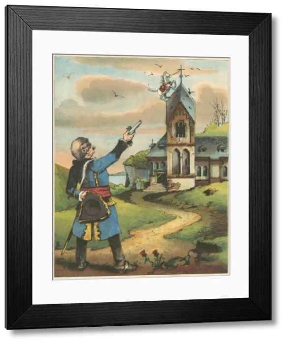 Framed Print : Scene from The Adventures of Baron Munchausen by Rudolph Erich Raspe, c1850 Framed Print : Scene from The Adventures of Baron Munchausen by Rudolph Erich Raspe, c1850