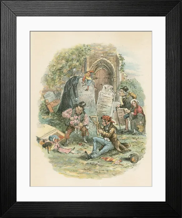Framed Print : Scene from The Old Curiosity Shop by Charles Dickens, 1841. Artist: Hablot Knight Browne Framed Print : Scene from The Old Curiosity Shop by Charles Dickens, 1841. Artist: Hablot Knight Browne