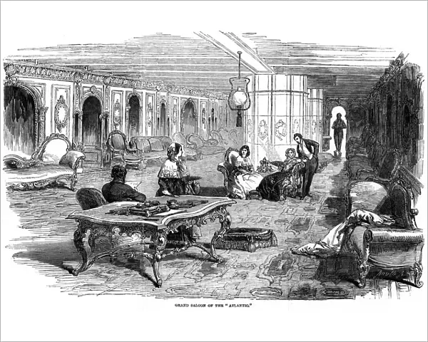 Grand saloon of the steamship Atlantic, 1850