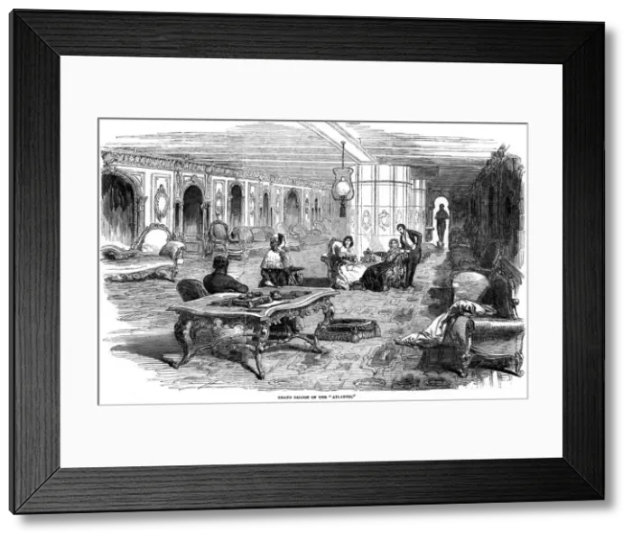 Framed Print : Grand saloon of the steamship Atlantic, 1850 Framed Print : Grand saloon of the steamship Atlantic, 1850