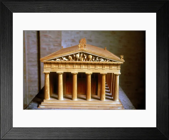 Framed Print : Model of the Temple of Aphaia at the Isle of Aegina, Greece, built c500-c480 BC Framed Print : Model of the Temple of Aphaia at the Isle of Aegina, Greece, built c500-c480 BC