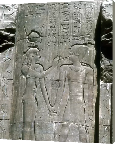 Relief of the goddess Hathor, Temple of Horus, Edfu, Egypt, Ptolemaic Period, c251 BC-c246 BC