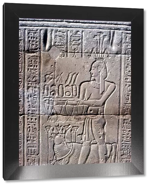 Relief of Hapi (Hapy) god of the Nile in Flood, Temple of Khnum, Ptolemaic & Roman Periods