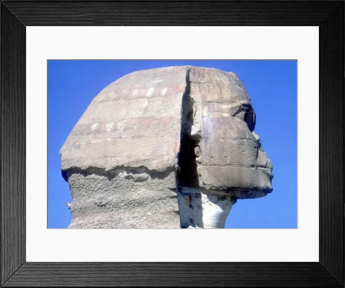 Framed Print : Closeup of head ofThe Sphinx, period of Khafre (Chephren), 4th Dynasty, 26th century BC Framed Print : Closeup of head ofThe Sphinx, period of Khafre (Chephren), 4th Dynasty, 26th century BC