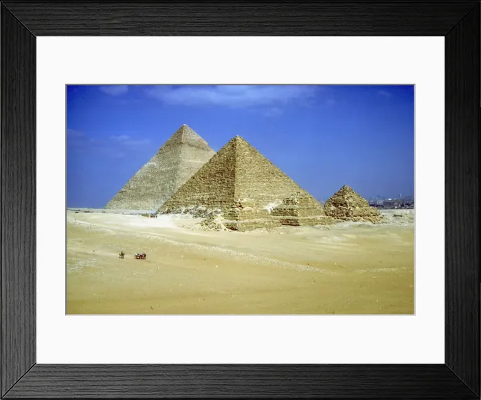 Framed Print : Pyramids of Khafre and Mycerinus and three pyramids of his Queens, Giza, Egypt, c2600-c2500 BC Framed Print : Pyramids of Khafre and Mycerinus and three pyramids of his Queens, Giza, Egypt, c2600-c2500 BC
