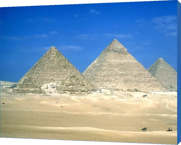 Pyramids of Khafre and Mycerinus, Giza, Egypt, 4th Dynasty, c26th century BC