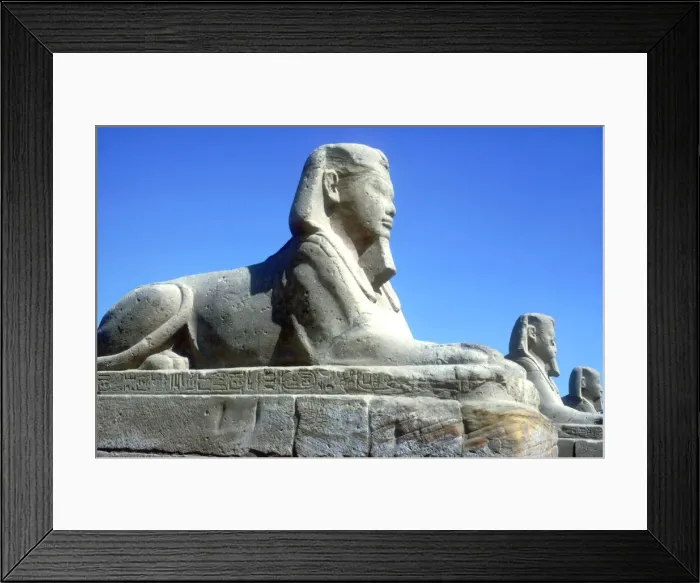 Framed Print : A sphinx from the avenue of Sphinxes, Temple sacred to Amun Mut & Khons, Luxor, Egypt, c370 BC Framed Print : A sphinx from the avenue of Sphinxes, Temple sacred to Amun Mut & Khons, Luxor, Egypt, c370 BC