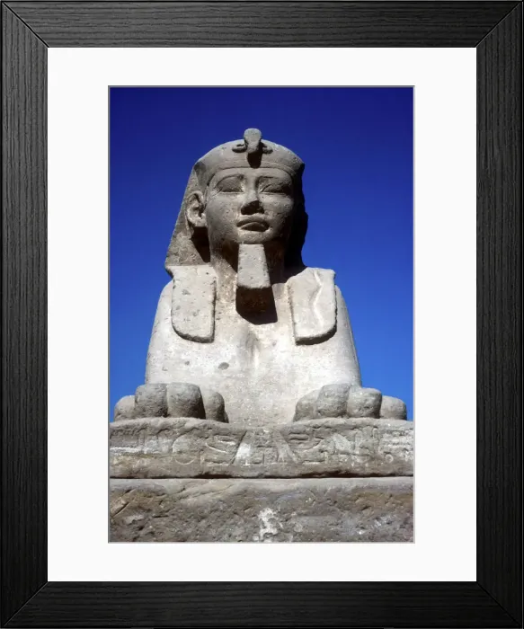Framed Print : Frontal view of sphinx from the avenue of Sphinxes, Temple sacred to Amun Mut & Khons, Luxor, Egypt Framed Print : Frontal view of sphinx from the avenue of Sphinxes, Temple sacred to Amun Mut & Khons, Luxor, Egypt