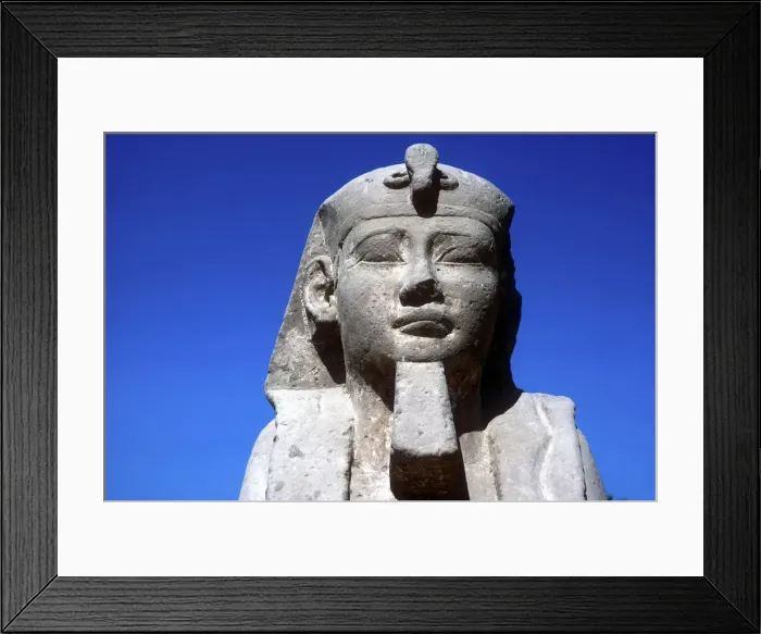 Framed Print : Closeup of Sphinxs head, Temple sacred to Amun Mut & Khons, Luxor, Egypt, c370 BC Framed Print : Closeup of Sphinxs head, Temple sacred to Amun Mut & Khons, Luxor, Egypt, c370 BC