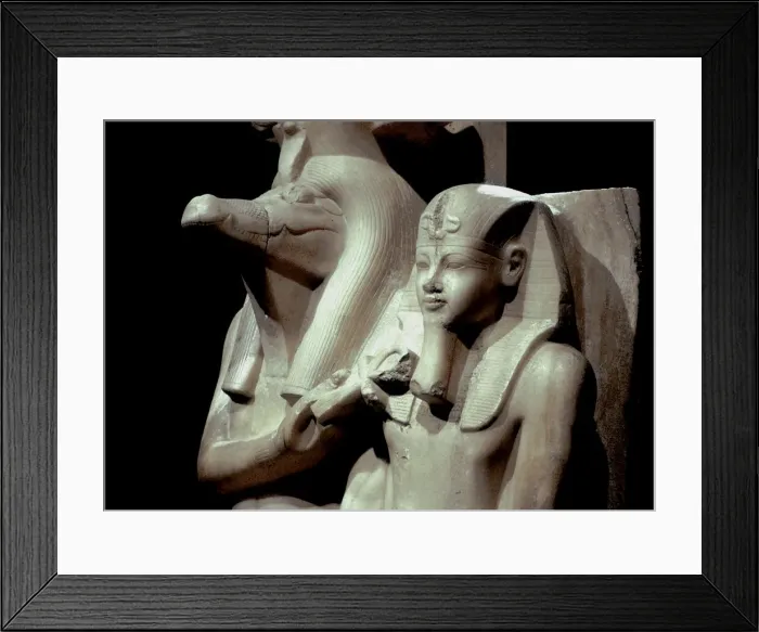 Framed Print : The crocodile-god Sobek with Pharaoh Amenhotep III, Sobek Temple, Dakamsha, Egypt, c1380 BC Framed Print : The crocodile-god Sobek with Pharaoh Amenhotep III, Sobek Temple, Dakamsha, Egypt, c1380 BC