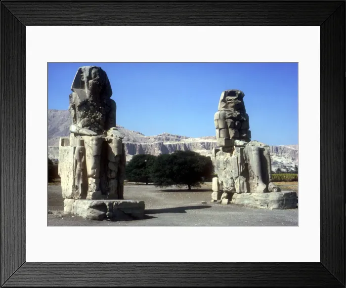 Framed Print : Frontal view of The Colossi of Memnon, Luxor West Bank, Egypt, c1400 BC Framed Print : Frontal view of The Colossi of Memnon, Luxor West Bank, Egypt, c1400 BC