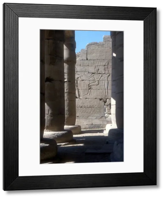 Framed Print : View through to relief of Rameses II before Amun & Mut, Temple of Rameses II, Luxor, Egypt Framed Print : View through to relief of Rameses II before Amun & Mut, Temple of Rameses II, Luxor, Egypt