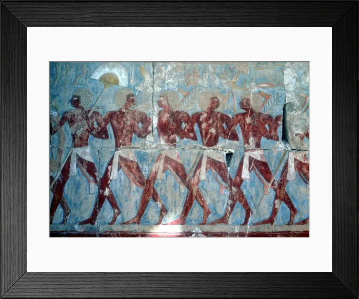 Framed Print : Wall painting: returning from the expedition, Temple of Queen Hatshepsut, Luxor, Egypt, c1470 BC Framed Print : Wall painting: returning from the expedition, Temple of Queen Hatshepsut, Luxor, Egypt, c1470 BC