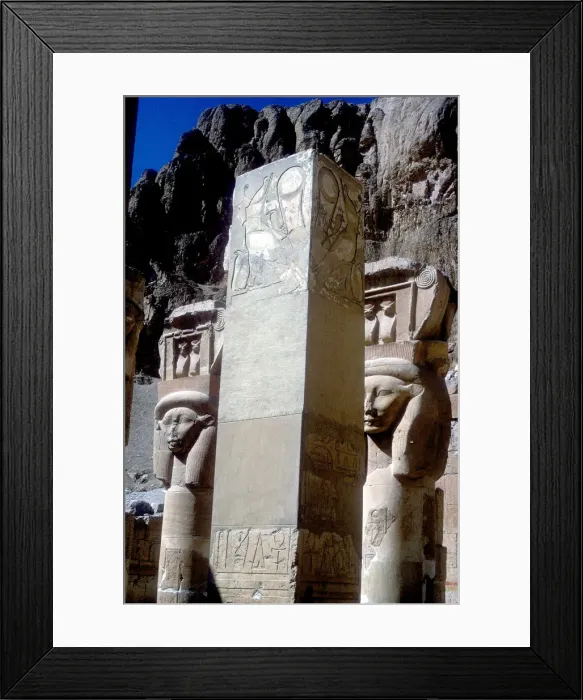 Framed Print : Hathor headed capitals in the Chapel of Hathor, Temple of Hatshepsut, Luxor, Egypt, c15th centuryBC Framed Print : Hathor headed capitals in the Chapel of Hathor, Temple of Hatshepsut, Luxor, Egypt, c15th centuryBC