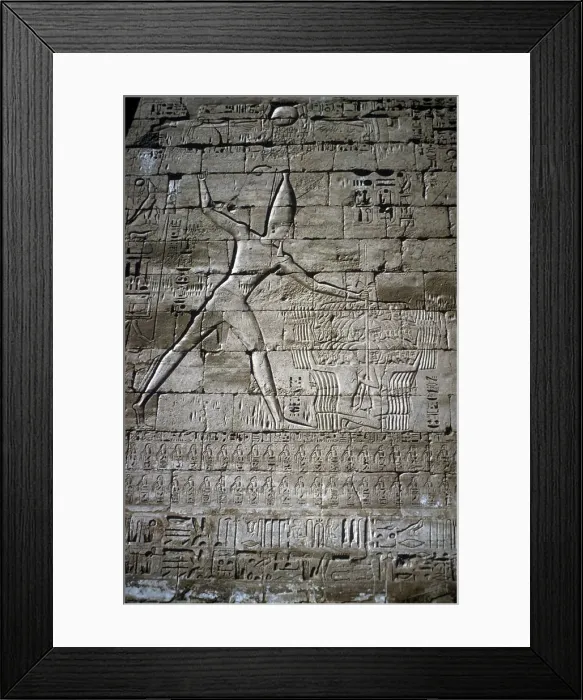 Framed Print : Relief of Rameses III smiting enemies, Mortuary Temple of Rameses III, Medinat Habu, c1200BC Framed Print : Relief of Rameses III smiting enemies, Mortuary Temple of Rameses III, Medinat Habu, c1200BC
