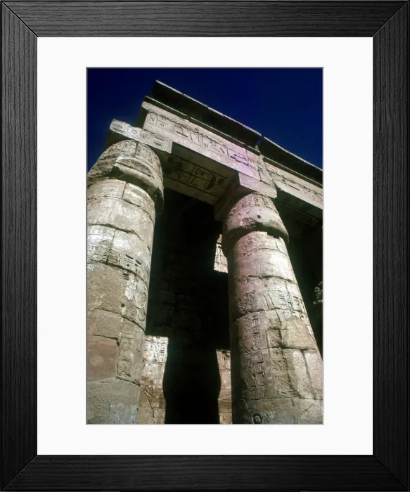 Framed Print : Lotus-headed pillars, Temple of Rameses III, Medinat Habu, Luxor, Egypt, c12th century Framed Print : Lotus-headed pillars, Temple of Rameses III, Medinat Habu, Luxor, Egypt, c12th century