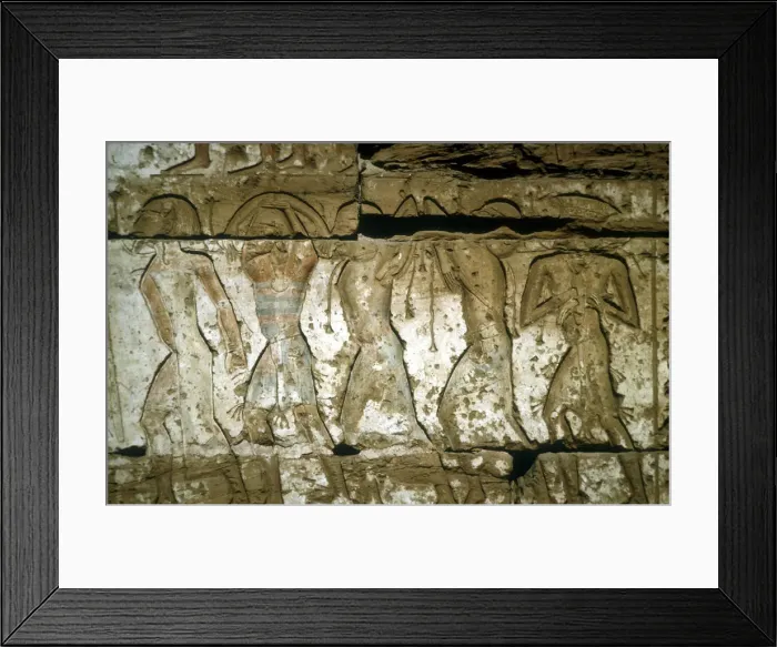 Framed Print : Reliefs of Enemy captives, Mortuary Temple of Rameses III, Medinat Habu, Egypt, c12th century BC Framed Print : Reliefs of Enemy captives, Mortuary Temple of Rameses III, Medinat Habu, Egypt, c12th century BC