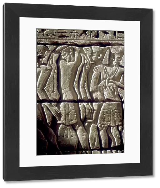 Relief of enemy prisoners, Temple of Rameses III, Medinat Habu, Egypt, c12th century BC