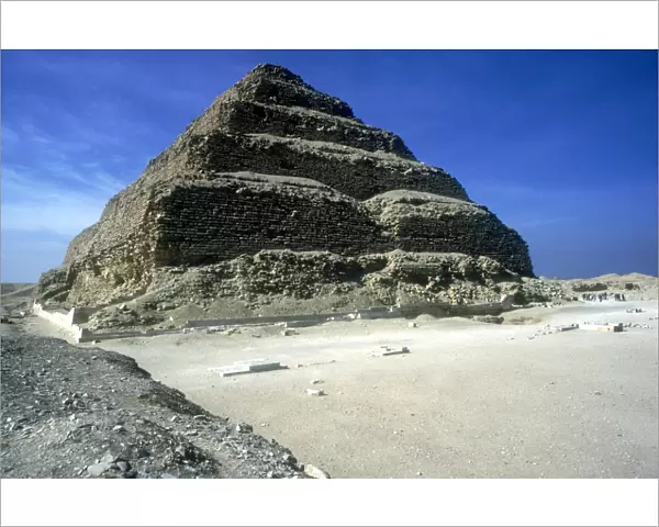View from the left of Step Pyramid of King Djoser (Zozer), Saqqara, Egypt, 3rd Dynasty, c2600 BC. Artist: Imhotep