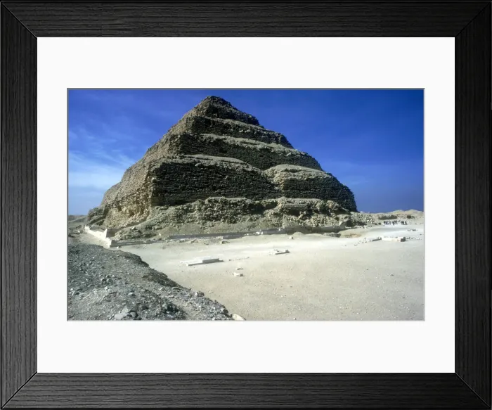 Framed Print : View from the left of Step Pyramid of King Djoser (Zozer), Saqqara, Egypt, 3rd Dynasty, c2600 BC. Artist: Imhotep Framed Print : View from the left of Step Pyramid of King Djoser (Zozer), Saqqara, Egypt, 3rd Dynasty, c2600 BC. Artist: Imhotep