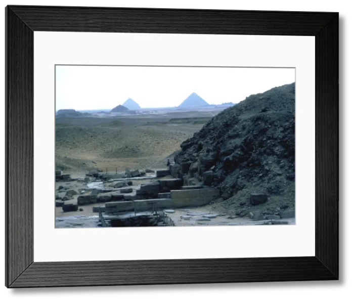 Framed Print : View south from the Step Pyramid to the Dashur necropolis, Saqqara, Egypt Framed Print : View south from the Step Pyramid to the Dashur necropolis, Saqqara, Egypt