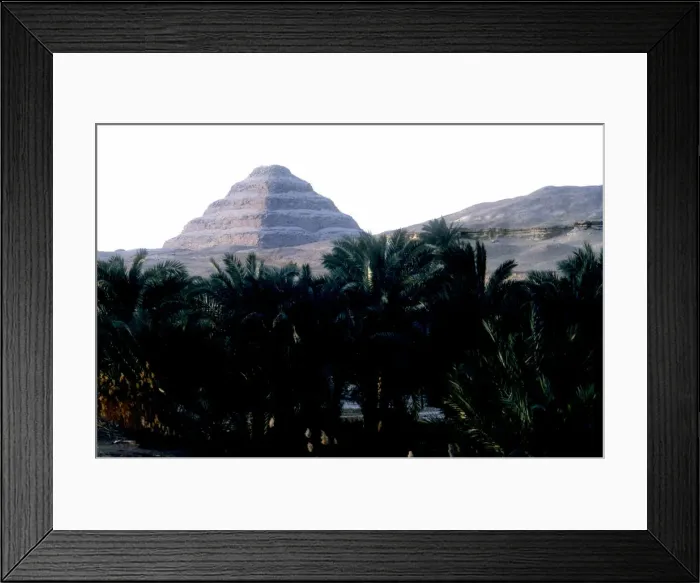 Framed Print : Step Pyramid of King Djoser behind the Niles flood plain, Saqqara, Egypt, 3rd Dynasty, c2600 BC. Artist: Imhotep Framed Print : Step Pyramid of King Djoser behind the Niles flood plain, Saqqara, Egypt, 3rd Dynasty, c2600 BC. Artist: Imhotep