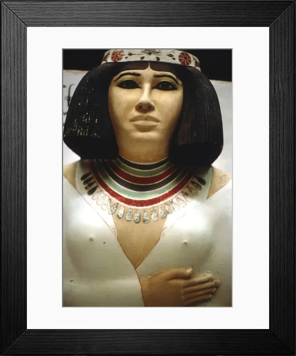 Framed Print : Detail of a sculpture of Nofret, wife of Prince Rahotep, Meidum, 4th Dynasty, c26th century BC Framed Print : Detail of a sculpture of Nofret, wife of Prince Rahotep, Meidum, 4th Dynasty, c26th century BC