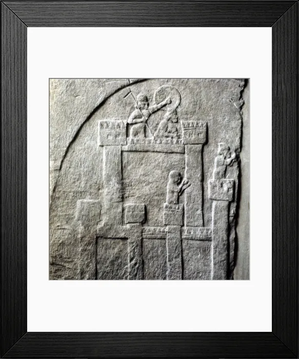 Framed Print : Relief of a besieged fortress, Kalakh, c8th century BC Framed Print : Relief of a besieged fortress, Kalakh, c8th century BC