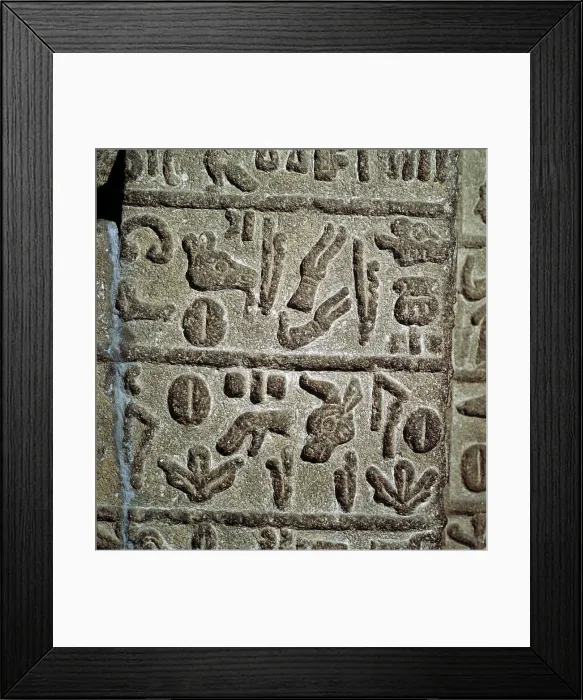 Framed Print : Detail of hieroglyphic inscription, Neo-Hittite, c9th century BC