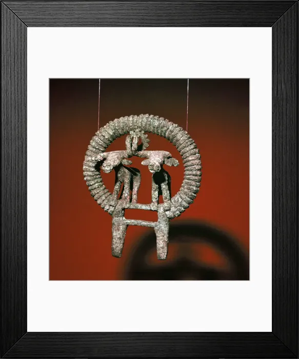 Framed Print : Bronze finial with two bulls, Hatti Culture, 3rd millenium BC Framed Print : Bronze finial with two bulls, Hatti Culture, 3rd millenium BC
