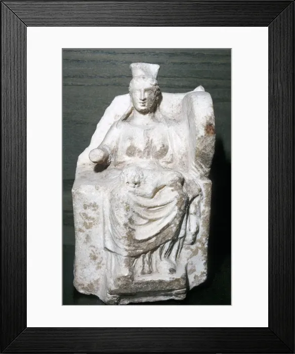 Framed Print : Terracotta figure of Cybele, Baalbek, 4th - 3rd century BC Framed Print : Terracotta figure of Cybele, Baalbek, 4th - 3rd century BC