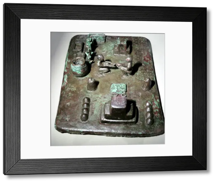 Framed Print : Bronze model of a cult place for ceremony of the rising of the sun, c1150 BC Framed Print : Bronze model of a cult place for ceremony of the rising of the sun, c1150 BC