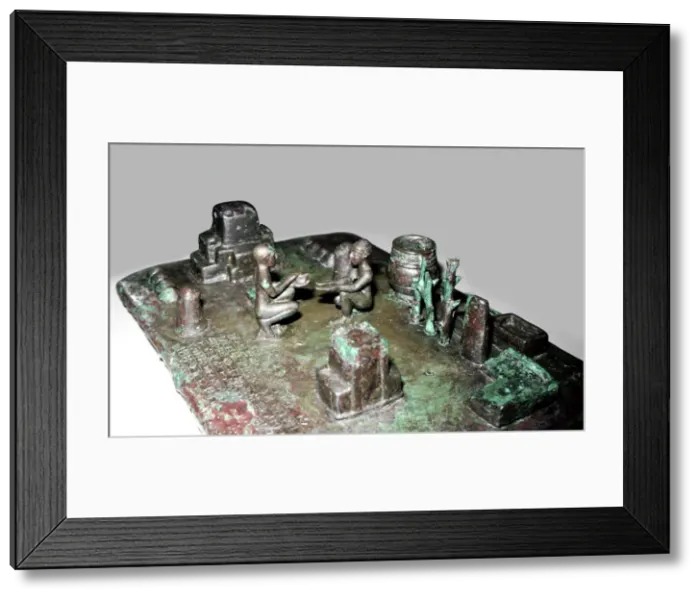 Framed Print : Bronze model of a cult place for ceremony of the rising of the sun, c1150 BC Framed Print : Bronze model of a cult place for ceremony of the rising of the sun, c1150 BC