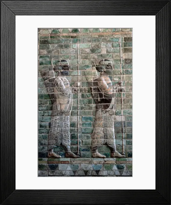 Framed Print : Relief showing archers of the Persian Royal Guard, Palace of Darius I, Susa, c500 BC Framed Print : Relief showing archers of the Persian Royal Guard, Palace of Darius I, Susa, c500 BC