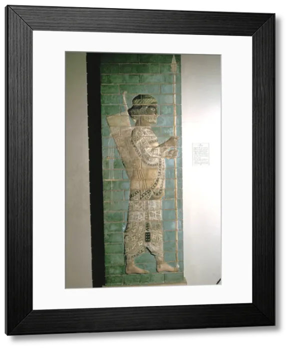 Framed Print : Relief showing an archer of the Persian Royal Guard, Palace of Darius I, Susa, c500 BC Framed Print : Relief showing an archer of the Persian Royal Guard, Palace of Darius I, Susa, c500 BC