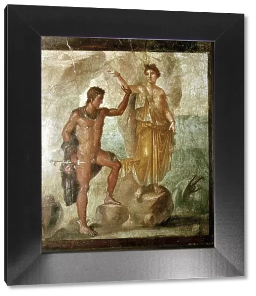 Roman wallpainting of Perseus freeing Andromeda, House of the Dioscuri, Pompeii, Italy