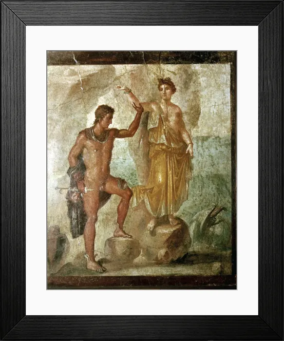 Framed Print : Roman wallpainting of Perseus freeing Andromeda, House of the Dioscuri, Pompeii, Italy Framed Print : Roman wallpainting of Perseus freeing Andromeda, House of the Dioscuri, Pompeii, Italy