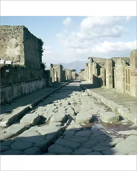 A street in the Roman town of Pompeii, Italy