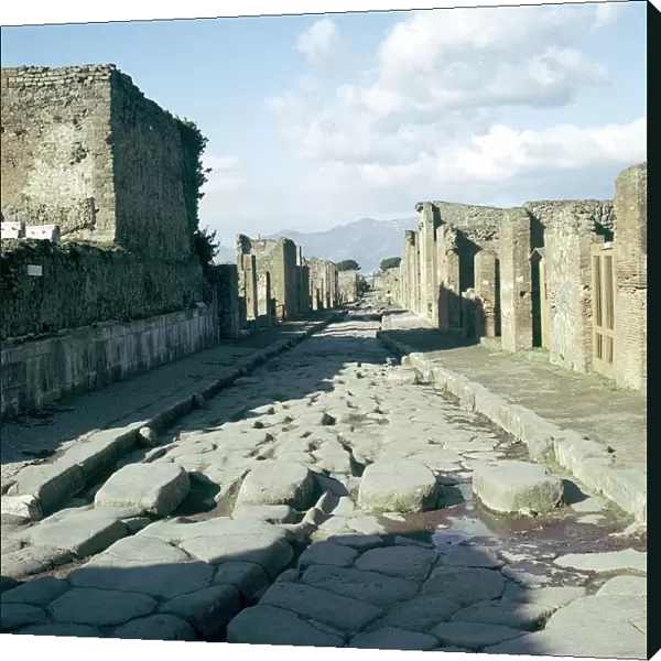 A street in the Roman town of Pompeii, Italy