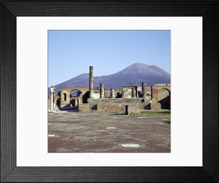 Framed Print : The Capitol from the Forum with Vesuvius beyond, Pompeii, Italy Framed Print : The Capitol from the Forum with Vesuvius beyond, Pompeii, Italy