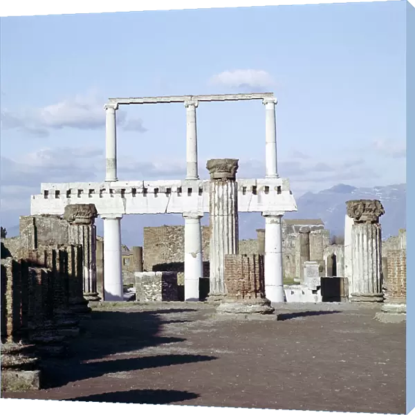 Columns of the Colonnade round the Forumdanc, Pompeii, Italy