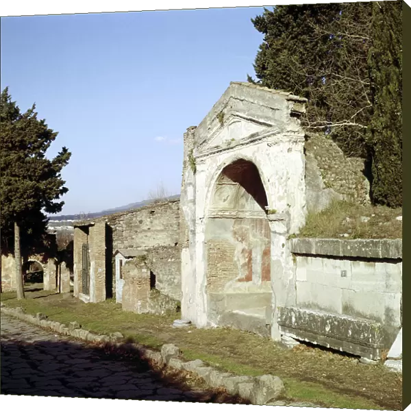 Street of the Tombs on the edge of Pompeii, Italy
