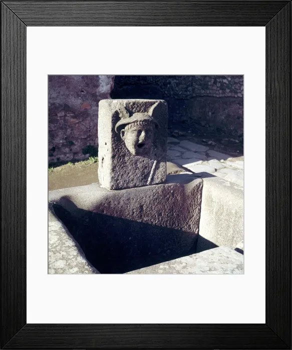 Framed Print : Mercury on a fountain in a street, Pompeii, Italy Framed Print : Mercury on a fountain in a street, Pompeii, Italy