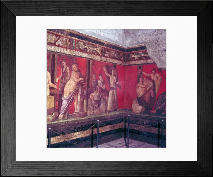 Framed Print : Roman wallpainting from Villa of the Mysteries, Pompeii, Italy, 1st century Framed Print : Roman wallpainting from Villa of the Mysteries, Pompeii, Italy, 1st century