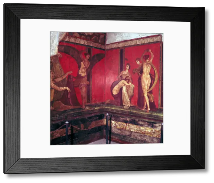 Framed Print : Roman wallpainting from Villa of the Mysteries, Pompeii, Italy, 1st century Framed Print : Roman wallpainting from Villa of the Mysteries, Pompeii, Italy, 1st century