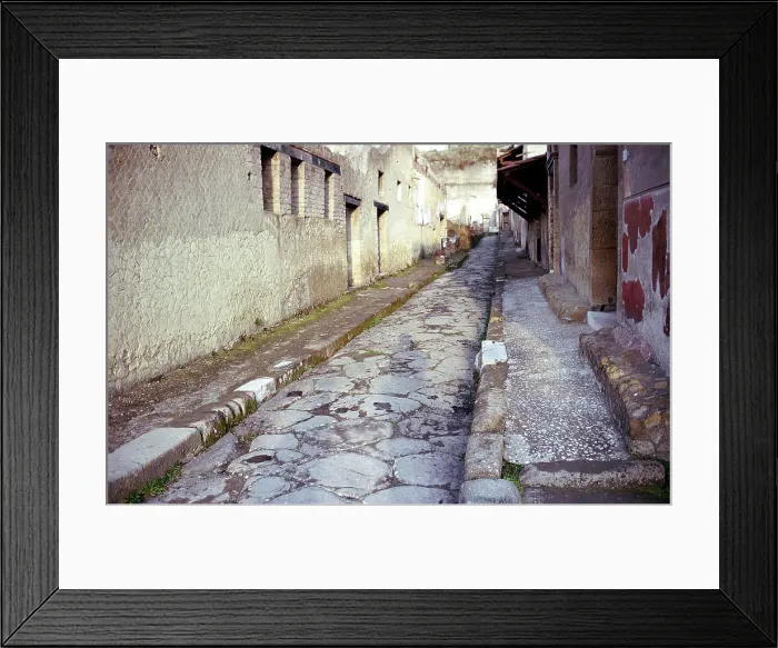 Framed Print : Paved street in the Roman town of Herculaneum, Italy Framed Print : Paved street in the Roman town of Herculaneum, Italy