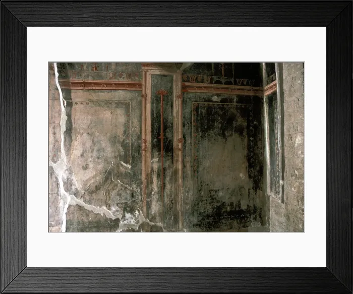 Framed Print : Wall decoration in a house in the Roman town of Herculaneum, Italy Framed Print : Wall decoration in a house in the Roman town of Herculaneum, Italy