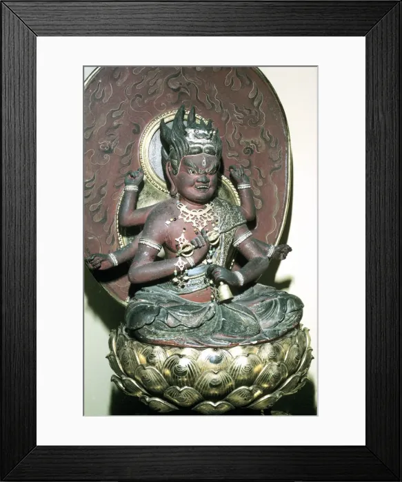 Framed Print : Figure of Aizen Myo-o, a Buddhist adibuddha, Japanese Framed Print : Figure of Aizen Myo-o, a Buddhist adibuddha, Japanese