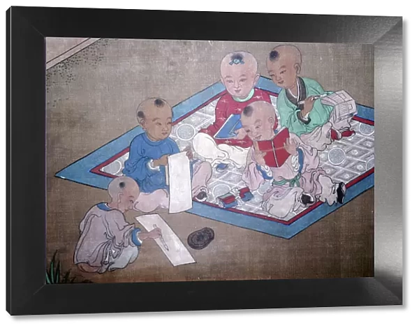 Children at play, Japanese painting, 18th century