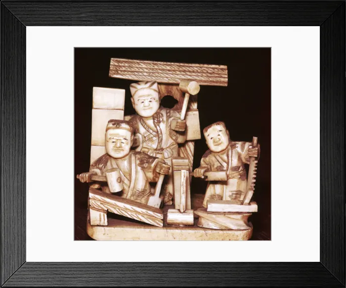 Framed Print : Carpenters, Japanese, c1860